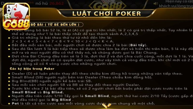 Một vài nguyên tắc mọi người cần biết khi tham gia poker Go88