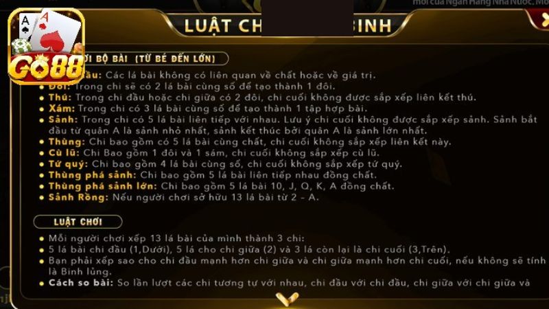 Tìm hiểu kỹ các quy tắc game bài mậu Binh Go88 trước khi trải nghiệm